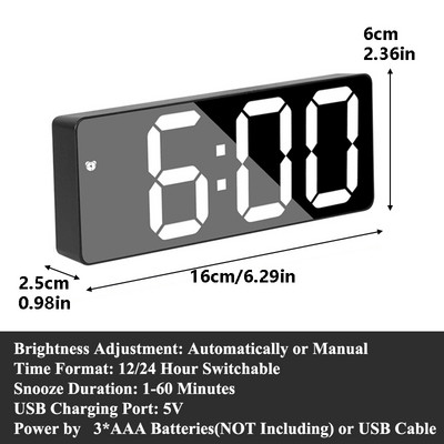 1 gab. Radošas izliektas formas digitālais modinātājs guļamistabas galda pulkstenis ar regulējamu liela skaita LED pulksteni sporta mācību laika pārvaldībai