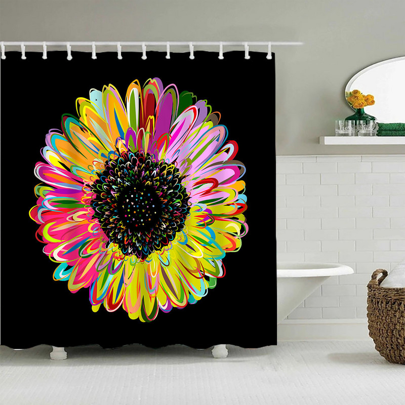 Juokingas mažos katės šuns maudymosi dušo užuolaidos animacinių filmų gyvūnai, atspausdintas vonios užuolaidų rinkinys, vandeniui atsparus poliesterio audinio vonios ekranas