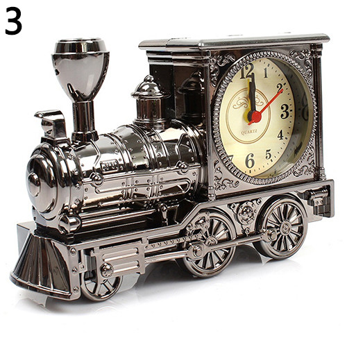 Ceas cu alarmă cu tren nostalgic retro Design cu motor antic Ceas decor de birou Ceas decor de masă pentru birou Model Ceas cu alarmă pentru studenți copii