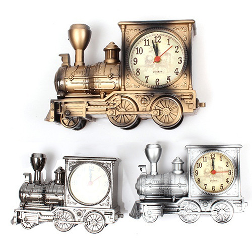 Ceas cu alarmă cu tren nostalgic retro Design cu motor antic Ceas decor de birou Ceas decor de masă pentru birou Model Ceas cu alarmă pentru studenți copii