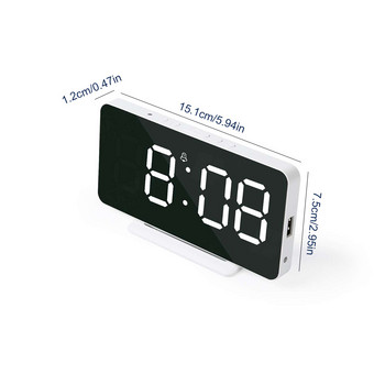 LED Ψηφιακός συναγερμός Ηλεκτρονικός αναβολή επιτραπέζιου ρολογιού Οθόνη αφύπνισης ρολόγια προμήθειες για υπνοδωμάτιο σαλονιού Λευκό