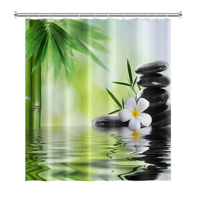 Zen Spa Lotus Japanska meditacija Zavjesa za tuširanje Bazaltno kamenje Mirisne svijeće s biljnim uljem Voda od bambusa Kućni dekor Vodootporan set