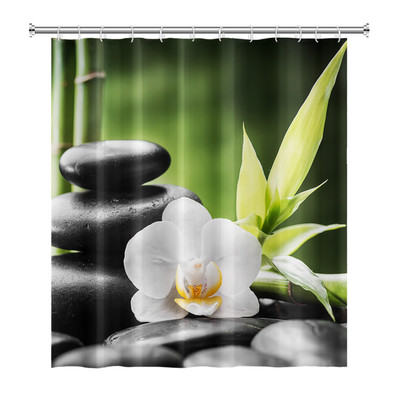 Zen Spa Lotus Japanska meditacija Zavjesa za tuširanje Bazaltno kamenje Mirisne svijeće s biljnim uljem Voda od bambusa Kućni dekor Vodootporan set