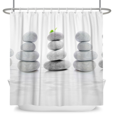 Zen Spa Lotus Japanska meditacija Zavjesa za tuširanje Bazaltno kamenje Mirisne svijeće s biljnim uljem Voda od bambusa Kućni dekor Vodootporan set