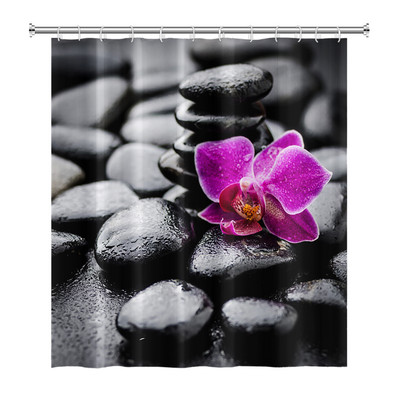 Zen Spa Lotus Japanska meditacija Zavjesa za tuširanje Bazaltno kamenje Mirisne svijeće s biljnim uljem Voda od bambusa Kućni dekor Vodootporan set