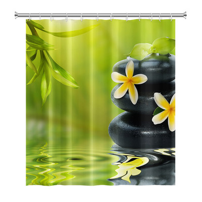 Zen Spa Lotus Japanska meditacija Zavjesa za tuširanje Bazaltno kamenje Mirisne svijeće s biljnim uljem Voda od bambusa Kućni dekor Vodootporan set