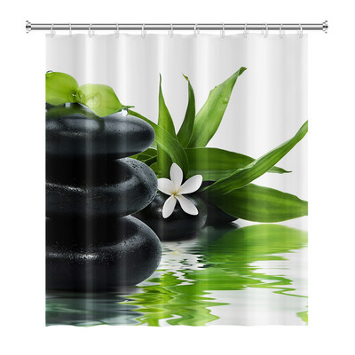 Zen Spa Lotus Japanska meditacija Zavjesa za tuširanje Bazaltno kamenje Mirisne svijeće s biljnim uljem Voda od bambusa Kućni dekor Vodootporan set