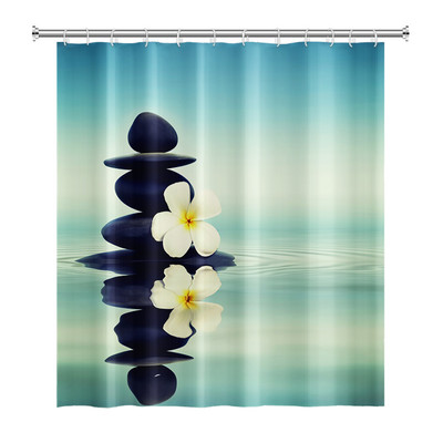 Zen Spa Lotus Japanska meditacija Zavjesa za tuširanje Bazaltno kamenje Mirisne svijeće s biljnim uljem Voda od bambusa Kućni dekor Vodootporan set