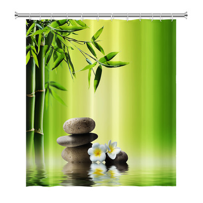 Zen Spa Lotus Japanska meditacija Zavjesa za tuširanje Bazaltno kamenje Mirisne svijeće s biljnim uljem Voda od bambusa Kućni dekor Vodootporan set