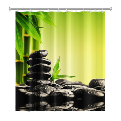 Zen Spa Lotus Japanska meditacija Zavjesa za tuširanje Bazaltno kamenje Mirisne svijeće s biljnim uljem Voda od bambusa Kućni dekor Vodootporan set