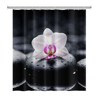 Zen Spa Lotus Japanska meditacija Zavjesa za tuširanje Bazaltno kamenje Mirisne svijeće s biljnim uljem Voda od bambusa Kućni dekor Vodootporan set