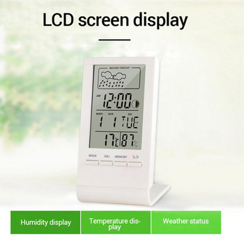 LCD Ηλεκτρονικός ψηφιακός μετρητής υγρασίας θερμοκρασίας Θερμόμετρο Υγρόμετρο Εσωτερικού Μετεωρολογικού Σταθμού Ρολόι επιτραπέζια ρολόγια για το σπίτι
