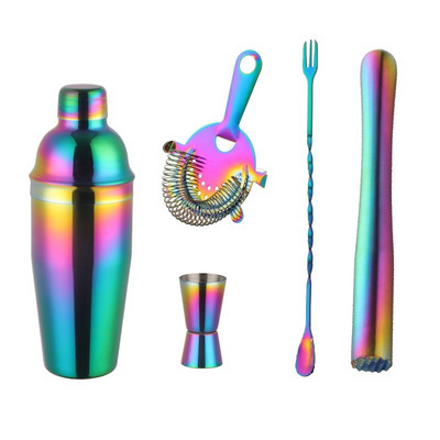 750 ml nerūdijančio plieno Bostono kokteilių rinkinys vyno pylimo aparato aukso strypų įrankių rinkinys su sieteliu matavimo puodeliu barmenas