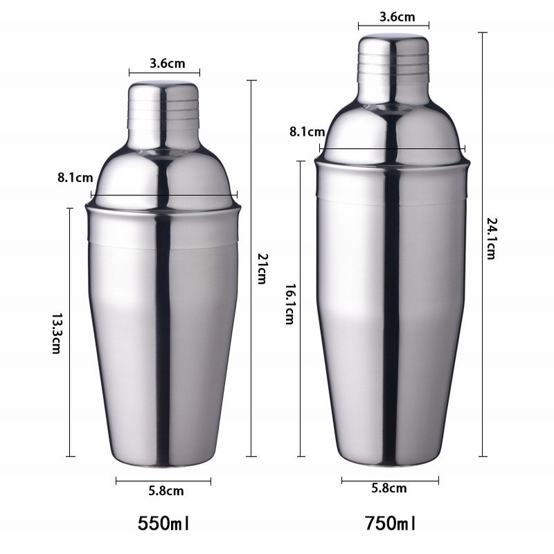 1 kom 250/350/550/750 ml Shaker od nehrđajućeg čelika Mikser za koktele Wine Martini Shaker za piće u bostonskom stilu Party Bar alati