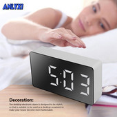 Višenamjenski digitalni alarm Ogledalo Stolni sat Odgoda Prikaz Vrijeme Noćno LED svjetlo Prikaz datuma Temperatura Radna površina Dekor za dom