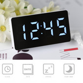 Mini ogledalo Stolni sat Višenamjenski digitalni alarm Snooze Prikaz vremena Noćno LED svjetlo Stol Desktop Home Decor Darovi Djeca