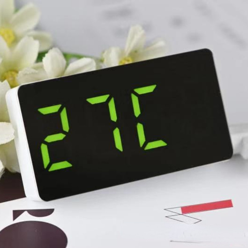 Mini ogledalo Stolni sat Višenamjenski digitalni alarm Snooze Prikaz vremena Noćno LED svjetlo Stol Desktop Home Decor Darovi Djeca
