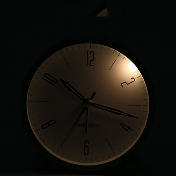 Творчески будилник Безшумен светещ часовник Нощна мода Модерна минималистична метална спалня Малък часовник Декорация на маса 스피커