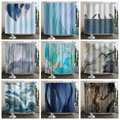 Zavjesa za tuširanje s teksturom gradijenta mramorne tinte Vodootporna apstraktna boja Šarena zavjesa za kupaonicu Zavjesa za kućnu kupaonicu s kukom