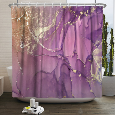 Zavjesa za tuširanje s teksturom gradijenta mramorne tinte Vodootporna apstraktna boja Šarena zavjesa za kupaonicu Zavjesa za kućnu kupaonicu s kukom