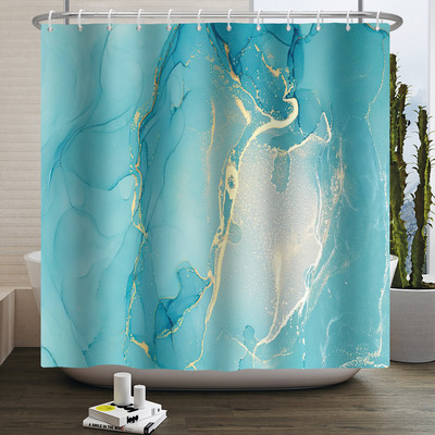 Zavjesa za tuširanje s teksturom gradijenta mramorne tinte Vodootporna apstraktna boja Šarena zavjesa za kupaonicu Zavjesa za kućnu kupaonicu s kukom