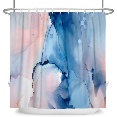 Zavjesa za tuširanje s teksturom gradijenta mramorne tinte Vodootporna apstraktna boja Šarena zavjesa za kupaonicu Zavjesa za kućnu kupaonicu s kukom