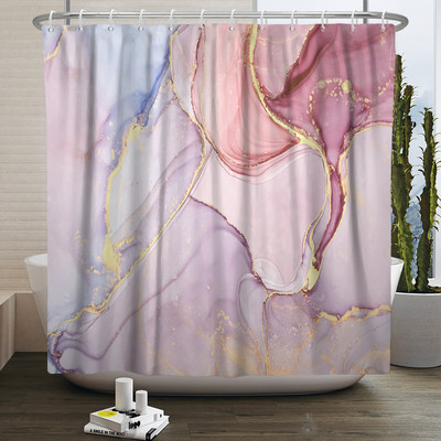 Zavjesa za tuširanje s teksturom gradijenta mramorne tinte Vodootporna apstraktna boja Šarena zavjesa za kupaonicu Zavjesa za kućnu kupaonicu s kukom