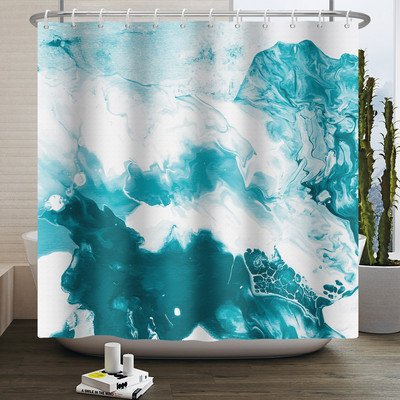 Zavjesa za tuširanje s teksturom gradijenta mramorne tinte Vodootporna apstraktna boja Šarena zavjesa za kupaonicu Zavjesa za kućnu kupaonicu s kukom