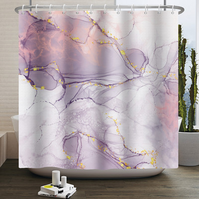 Zavjesa za tuširanje s teksturom gradijenta mramorne tinte Vodootporna apstraktna boja Šarena zavjesa za kupaonicu Zavjesa za kućnu kupaonicu s kukom
