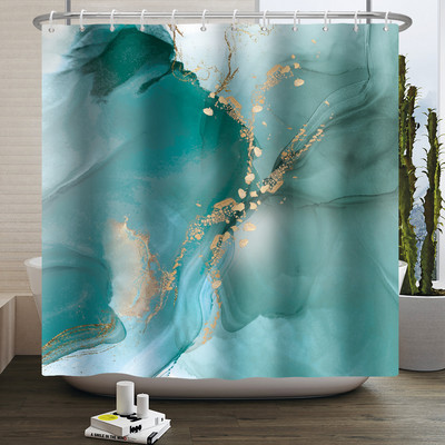 Zavjesa za tuširanje s teksturom gradijenta mramorne tinte Vodootporna apstraktna boja Šarena zavjesa za kupaonicu Zavjesa za kućnu kupaonicu s kukom