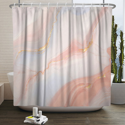 Zavjesa za tuširanje s teksturom gradijenta mramorne tinte Vodootporna apstraktna boja Šarena zavjesa za kupaonicu Zavjesa za kućnu kupaonicu s kukom