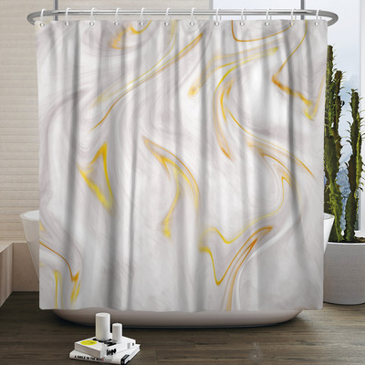 Zavjesa za tuširanje s teksturom gradijenta mramorne tinte Vodootporna apstraktna boja Šarena zavjesa za kupaonicu Zavjesa za kućnu kupaonicu s kukom