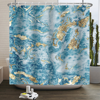 Zavjesa za tuširanje s teksturom gradijenta mramorne tinte Vodootporna apstraktna boja Šarena zavjesa za kupaonicu Zavjesa za kućnu kupaonicu s kukom