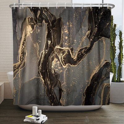 Zavjesa za tuširanje s teksturom gradijenta mramorne tinte Vodootporna apstraktna boja Šarena zavjesa za kupaonicu Zavjesa za kućnu kupaonicu s kukom