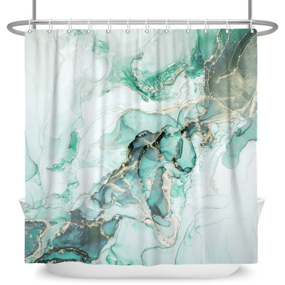 Zavjesa za tuširanje s teksturom gradijenta mramorne tinte Vodootporna apstraktna boja Šarena zavjesa za kupaonicu Zavjesa za kućnu kupaonicu s kukom