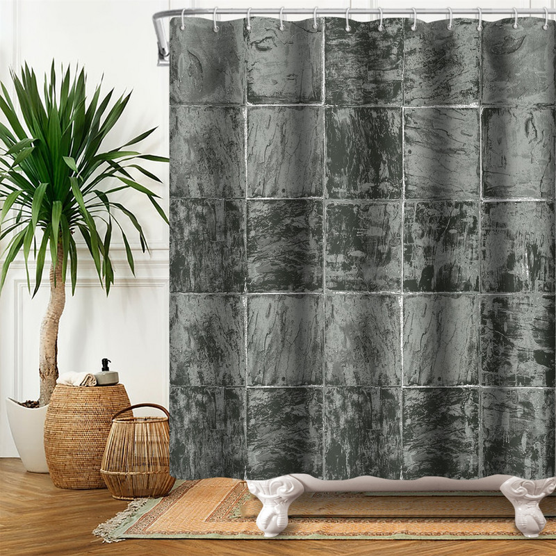 Zavjesa za tuširanje s teksturom gradijenta mramorne tinte Vodootporna apstraktna boja Šarena zavjesa za kupaonicu Zavjesa za kućnu kupaonicu s kukom