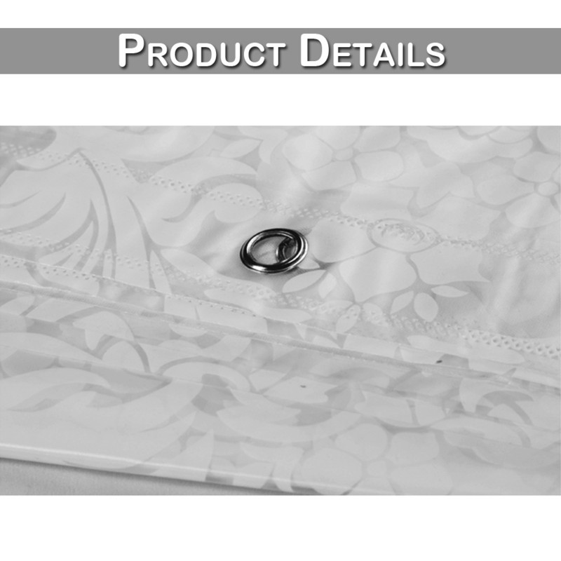 Mosható függöny Fürdőfüggöny Zuhanyfüggöny Fürdőszoba Marokkó PEVA Vízálló kampó Otthoni Zuhanyzó Virágos függöny akasztóval 8 Méret D30