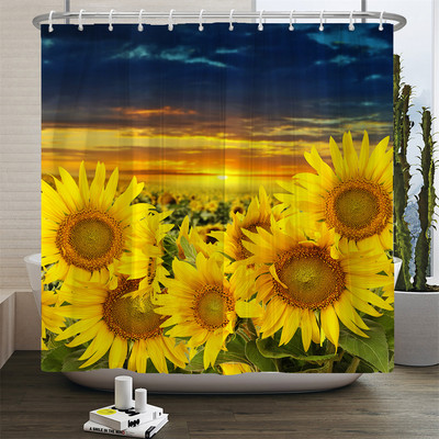 Perdeau de duș cu flori cu imprimare florală lalele, țesătură din poliester, perdea de baie cu cârlige, perdea decorativă 180x180cm