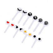10gab/komplekts Mini iesmi Jauki multfilmas Eyes Kawaii Pusdienas Bento Box Ēdiens Augļu cērtes Dakšu Sticks Bufete Sviestmaižu pildītāji Dekorācija