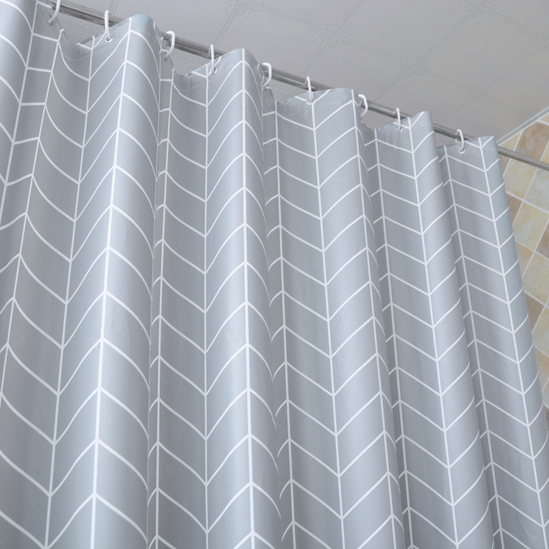 Dušikardinad Moodsas stiilis sinine ruuduline veekindel vannitoakardin PEVA vaheseinakardina hallituse vanniekraanid konksuga