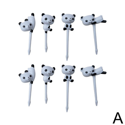 8 vnt / rinkinys Mini animacinis filmukas Panda Bičių gėlė Vaisių šakutė Vaikams Užkandžiai Desertas Tortas Desertas Vaikams Dantų krapštukas Pietūs Vakarėlio dekoras