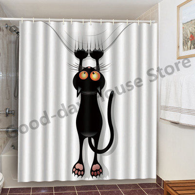 Smiješne zavjese za kupaonicu za tuširanje Slatki dinosaurusi za kadu Vodootporna mačja životinjska tkanina Pastelna vrata WC-a Perive zavjese Cortina kuke