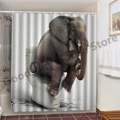 Smiješne zavjese za kupaonicu za tuširanje Slatki dinosaurusi za kadu Vodootporna mačja životinjska tkanina Pastelna vrata WC-a Perive zavjese Cortina kuke