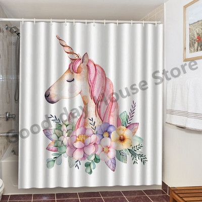 Smiješne zavjese za kupaonicu za tuširanje Slatki dinosaurusi za kadu Vodootporna mačja životinjska tkanina Pastelna vrata WC-a Perive zavjese Cortina kuke