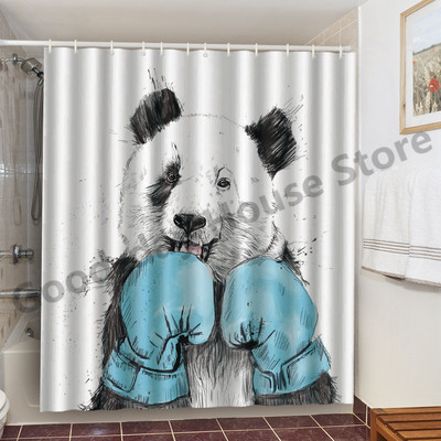Smiješne zavjese za kupaonicu za tuširanje Slatki dinosaurusi za kadu Vodootporna mačja životinjska tkanina Pastelna vrata WC-a Perive zavjese Cortina kuke