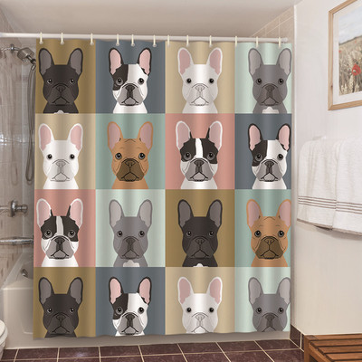 Smiješne zavjese za kupaonicu za tuširanje Slatki dinosaurusi za kadu Vodootporna mačja životinjska tkanina Pastelna vrata WC-a Perive zavjese Cortina kuke