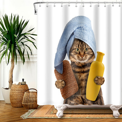 Ocean Životinja Hobotnica Kit Morska Kornjača Zavjese za tuširanje Kreativnost Dizajn Kupaonica Zavjesa za kadu Dekoracija kade Setovi tkanina s kukom