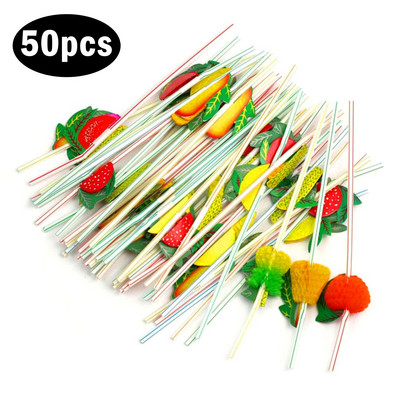 50KOM jednokratne slamke za kišobran slamke za piće jednokratne slamke za voće za havajske koktele Dekoracije za rođendanske zabave