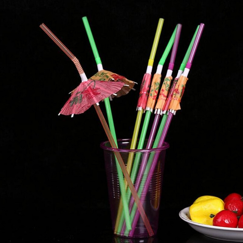 50KOM jednokratne slamke za kišobran slamke za piće jednokratne slamke za voće za havajske koktele Dekoracije za rođendanske zabave