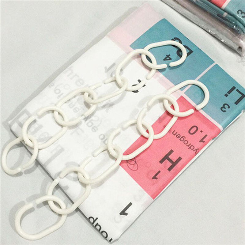 3D spausdinimo dušo užuolaidos periodinė elementų lentelė Vonios kambario užuolaidos Neperšlampama balto audinio užuolaida voniai